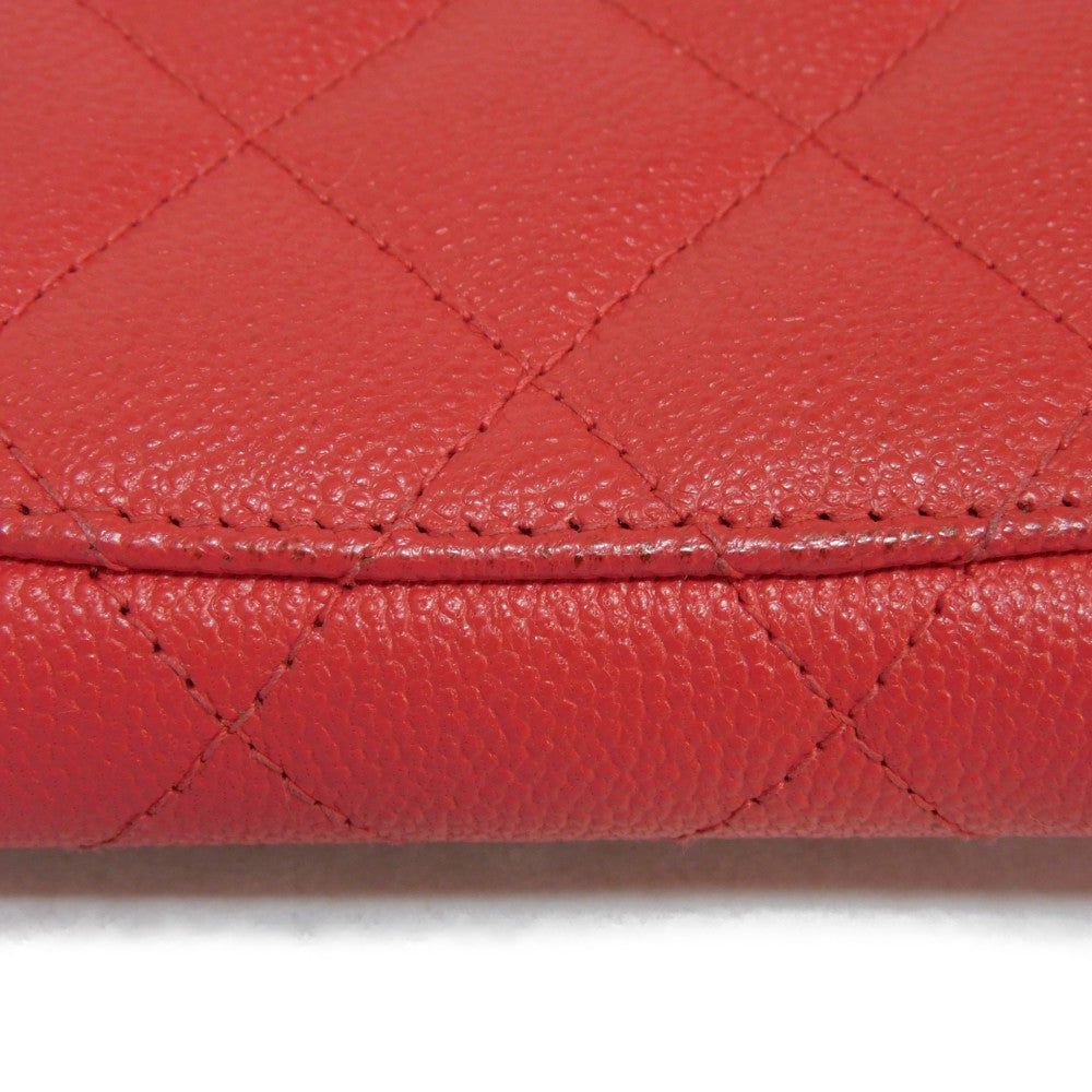 CHANEL Bifold Wallet A31504 Grained calfskin (embossed) Fuchsia COCO Mark matelasse compact wallet Women Used