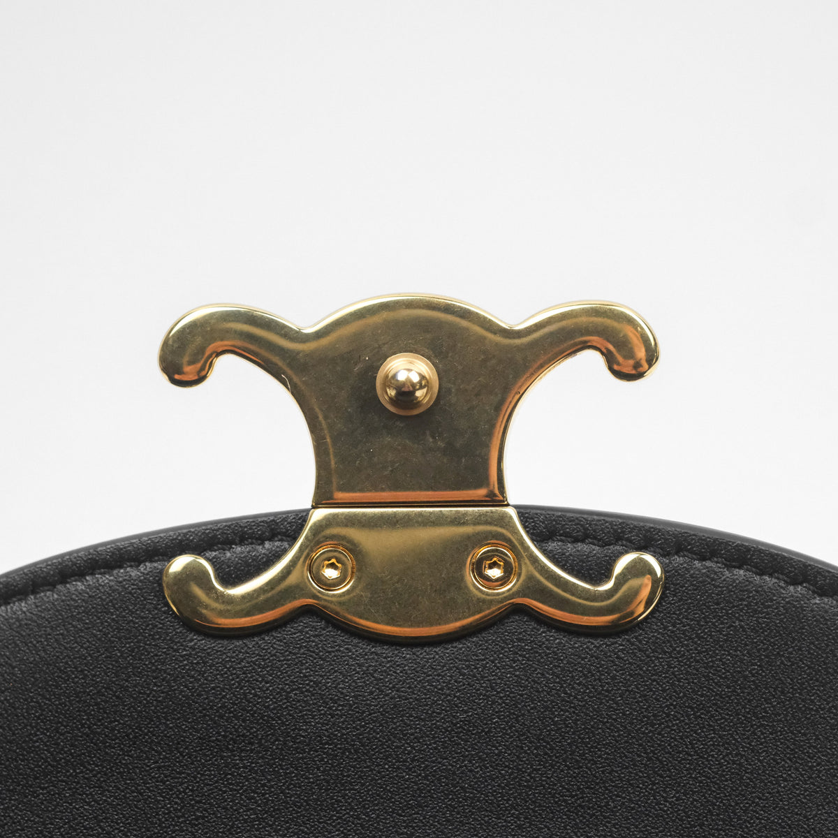 Celine Mini Besace Clea in Shiny Calfskin Black