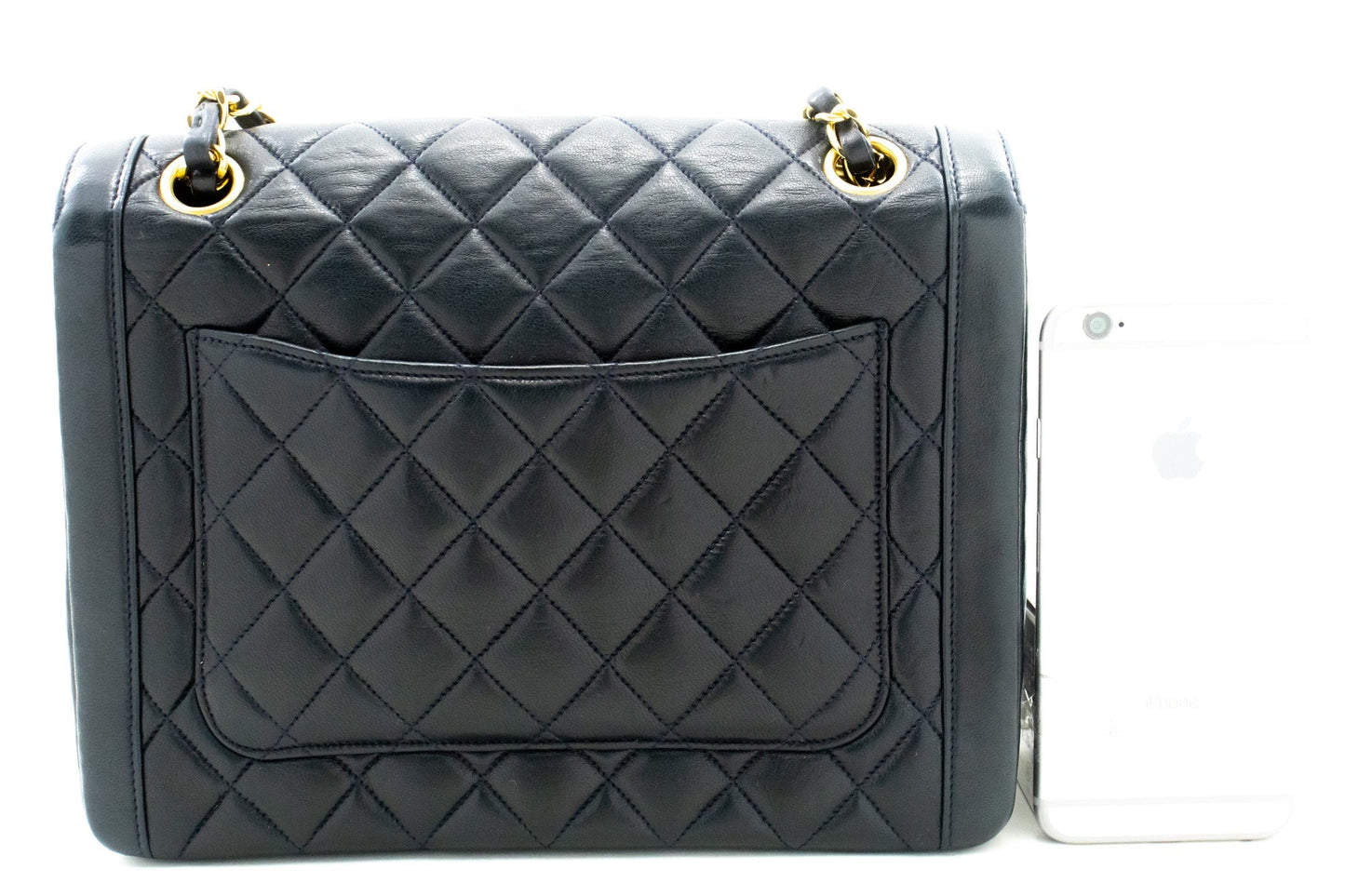Top Quality Chanel NAVY Vintage Chain Shoulder Bag Lambskin Quilted New Purse