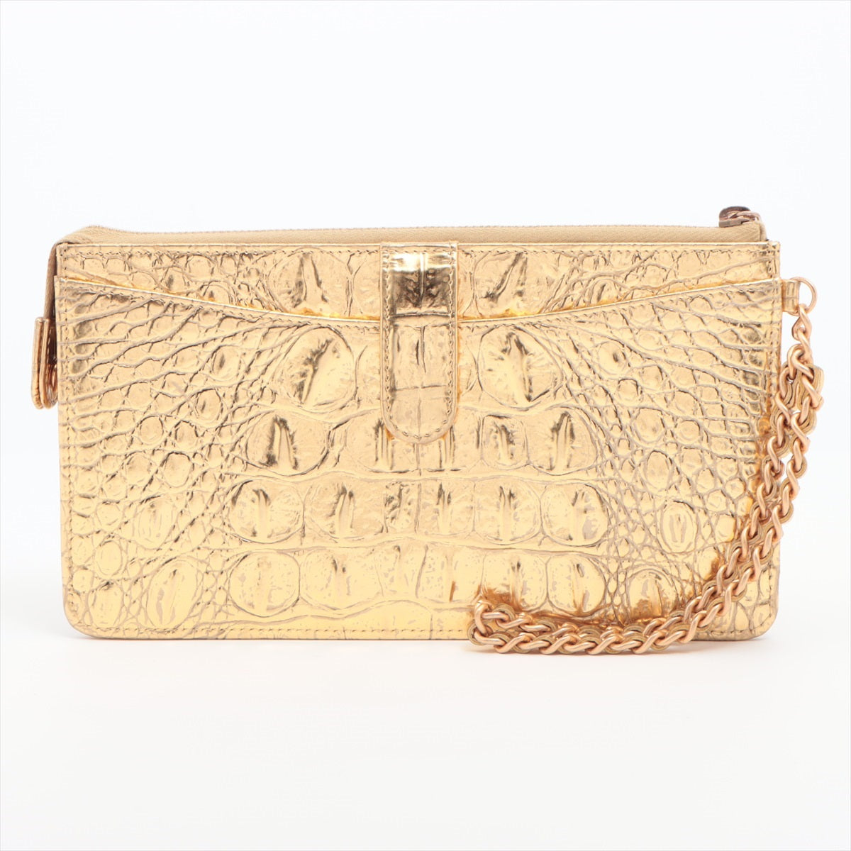 Chanel Coco Crocodile Press Wallet Gold Gold  28th