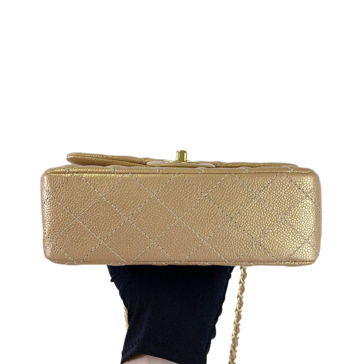 Mini 15C Rectangle Caviar Gold GHW