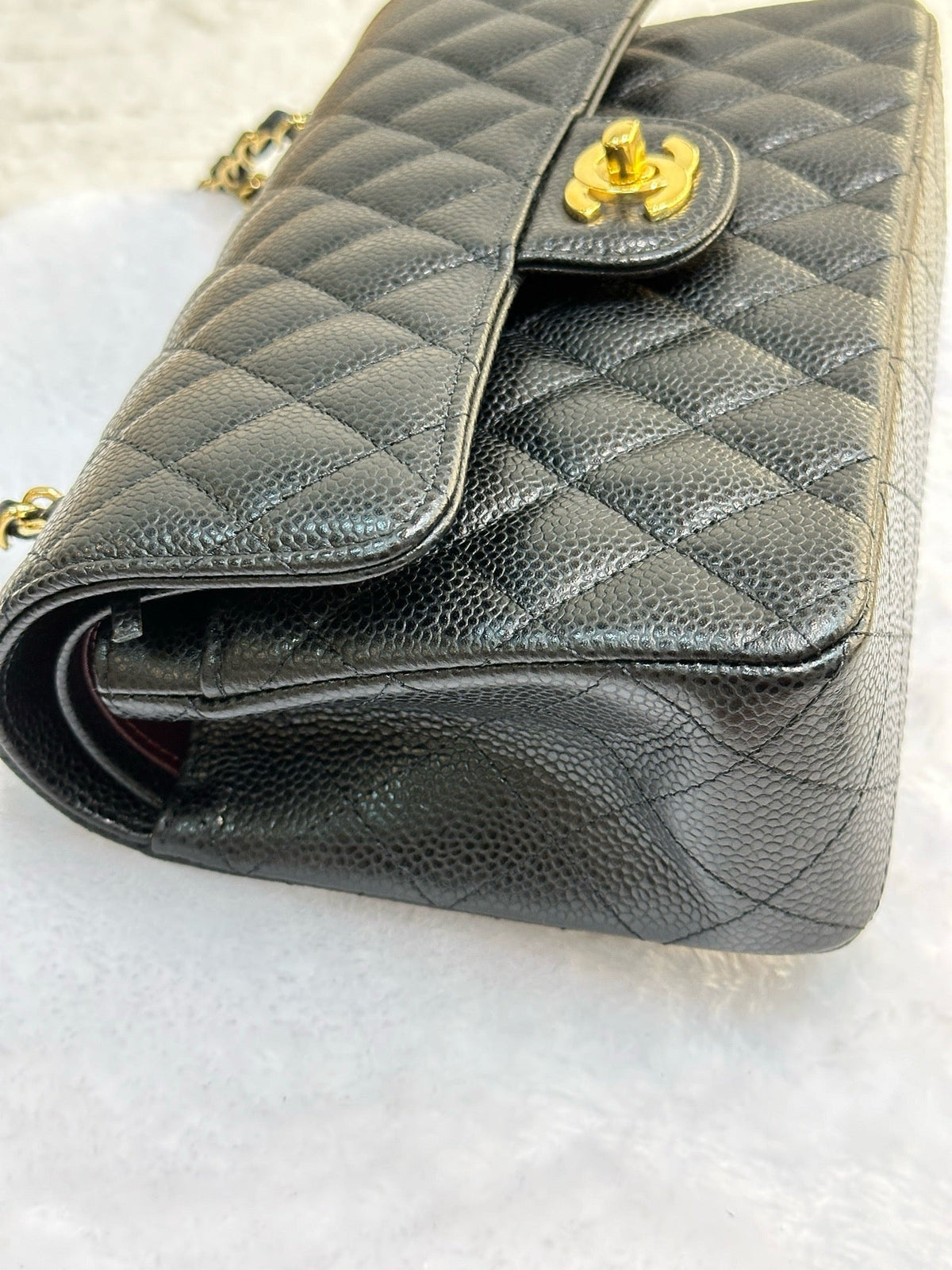 Chanel Small Classic Quilted Caviar Double Flap Bag Black 2022 year