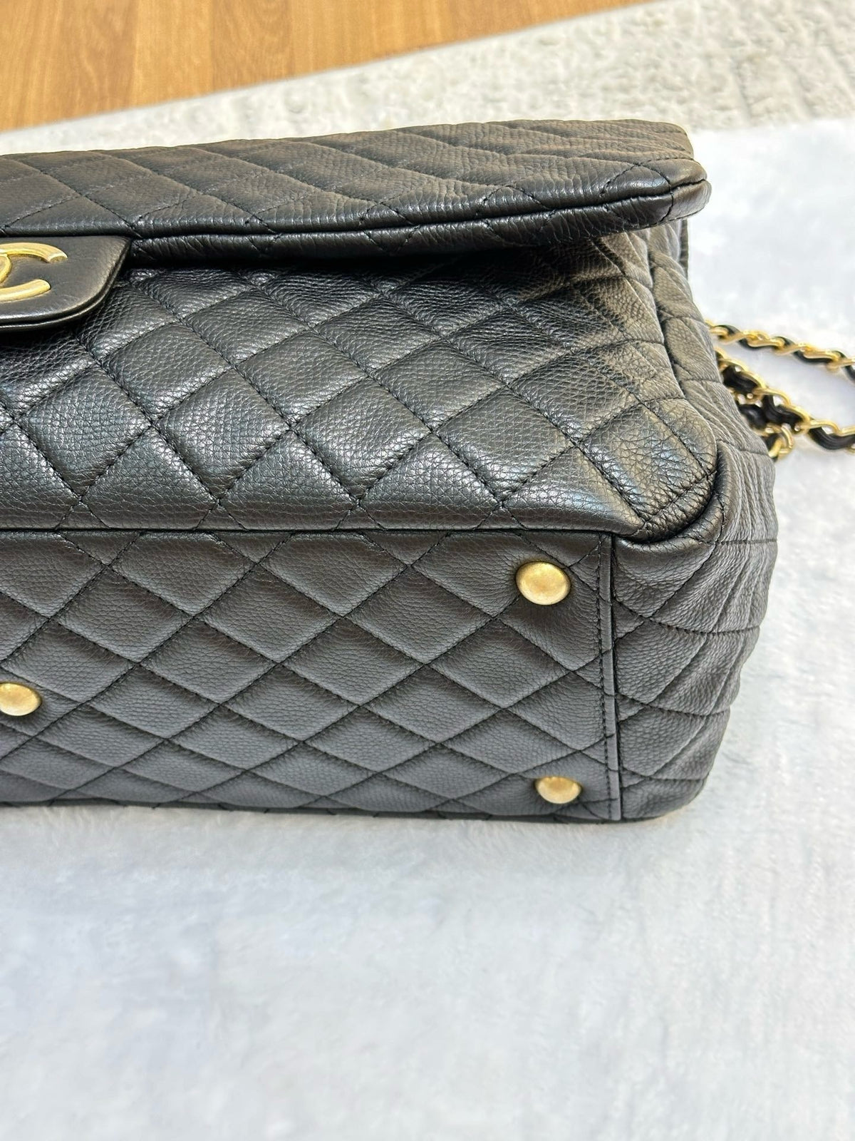 Chanel XXL Travel Calfskin Quilted Flap Bag Black GHW