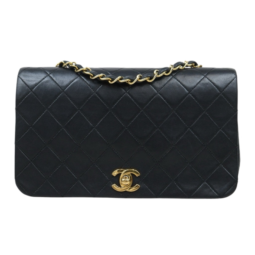 Good ( Rank AB)｜ CHANEL Matrasse Lamb Skin Chain Bag Black Made in 1989-1991 Year｜P25031407
