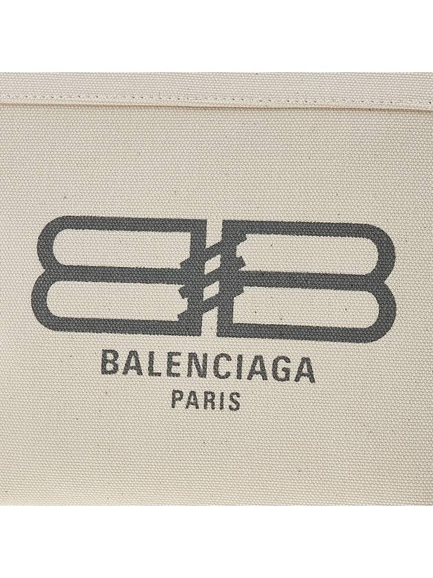 Luxury Balenciaga  Logo Print Jumbo Pouch Bag Ivory
