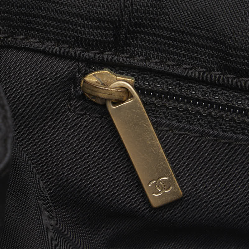 Chanel New Label Line Messengers Bag Gold   houlder Bag Black Nylon  CHANEL