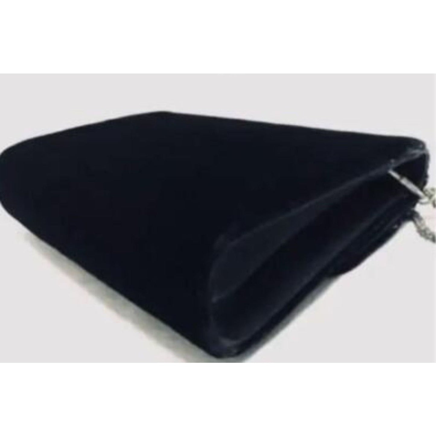 Vintage, one of a kind, Gucci, black silk velvet over leather, two-way- clutch or cross body with an Art Deco rhinestone design