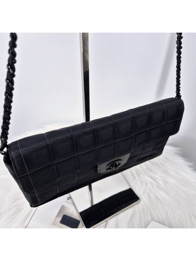 New Travel Chocolate Bar Baguette Bag Shoulder Black Chanel