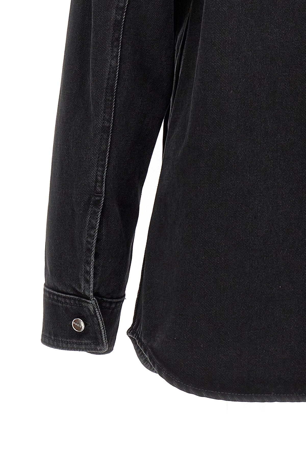 Gucci Men Logo Embroidery Denim Jacket