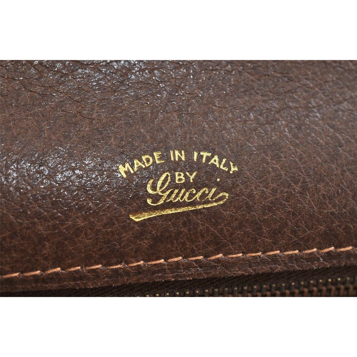 RARE, Gucci, Jackie, mod, brown leather, boxy, clutch or portfolio with a red & green stripe, a flap strap closure at the center