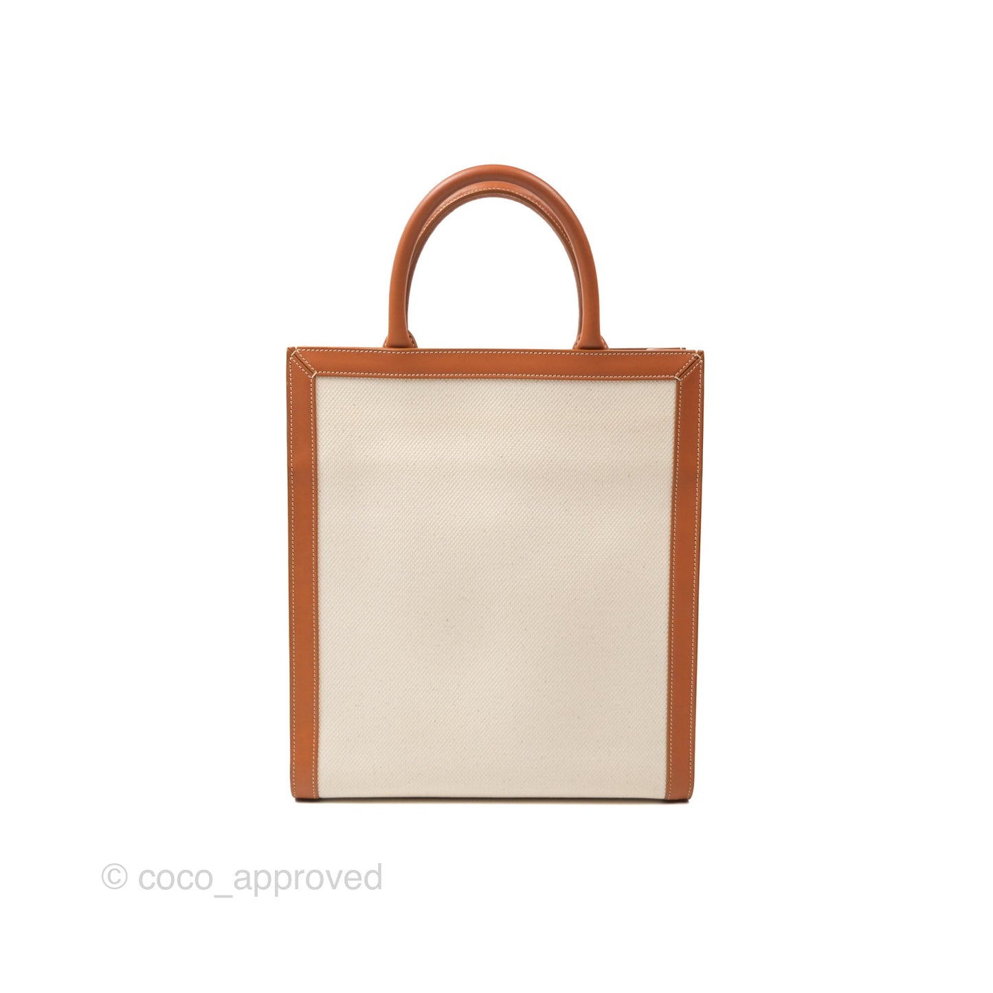 Celine Small Vertical Cabas Tote With Celine Print Natural/Tan