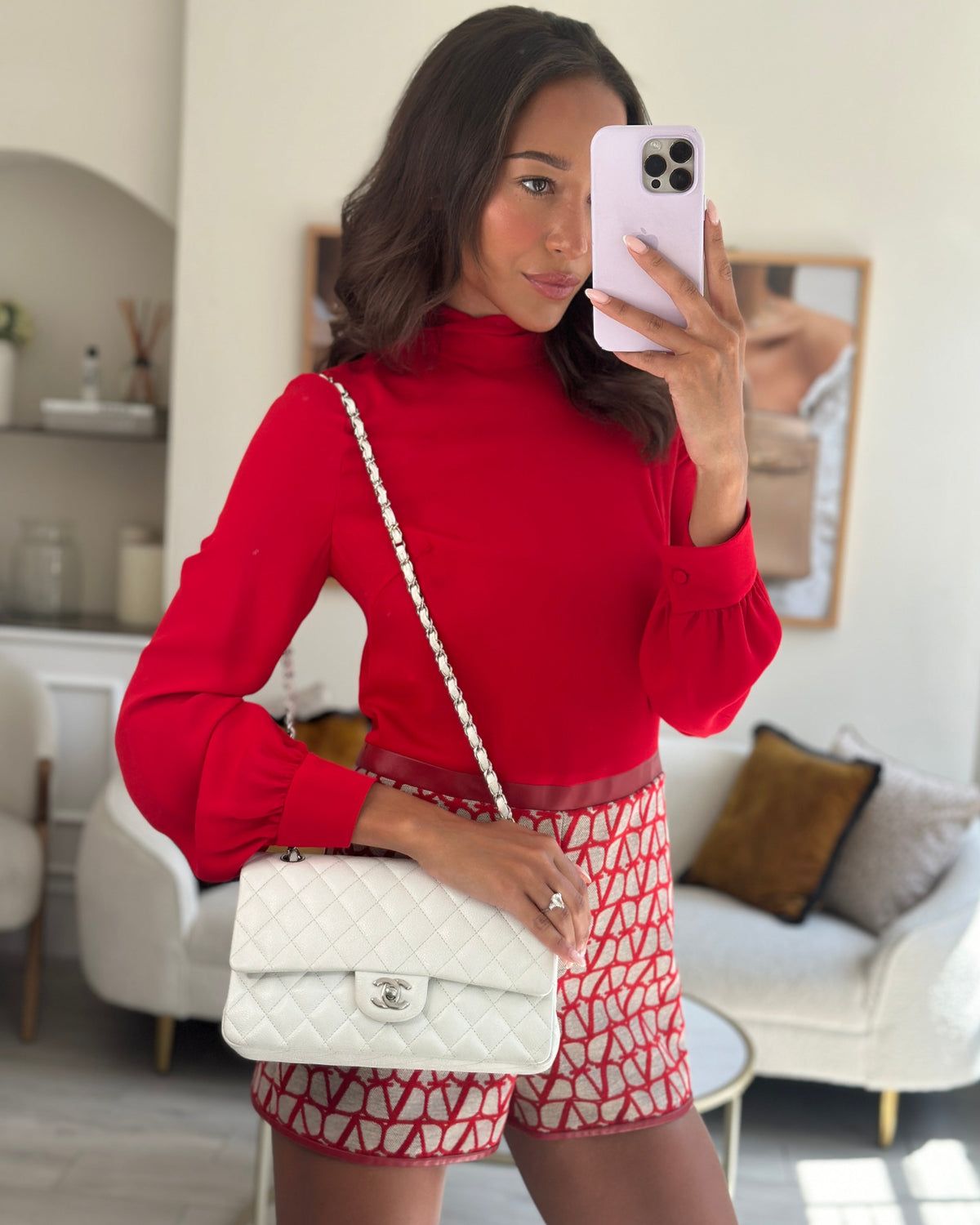 Chanel White Medium Classic Double Flap in Caviar Leather with Silver Hardware RRP ¬£8,890
