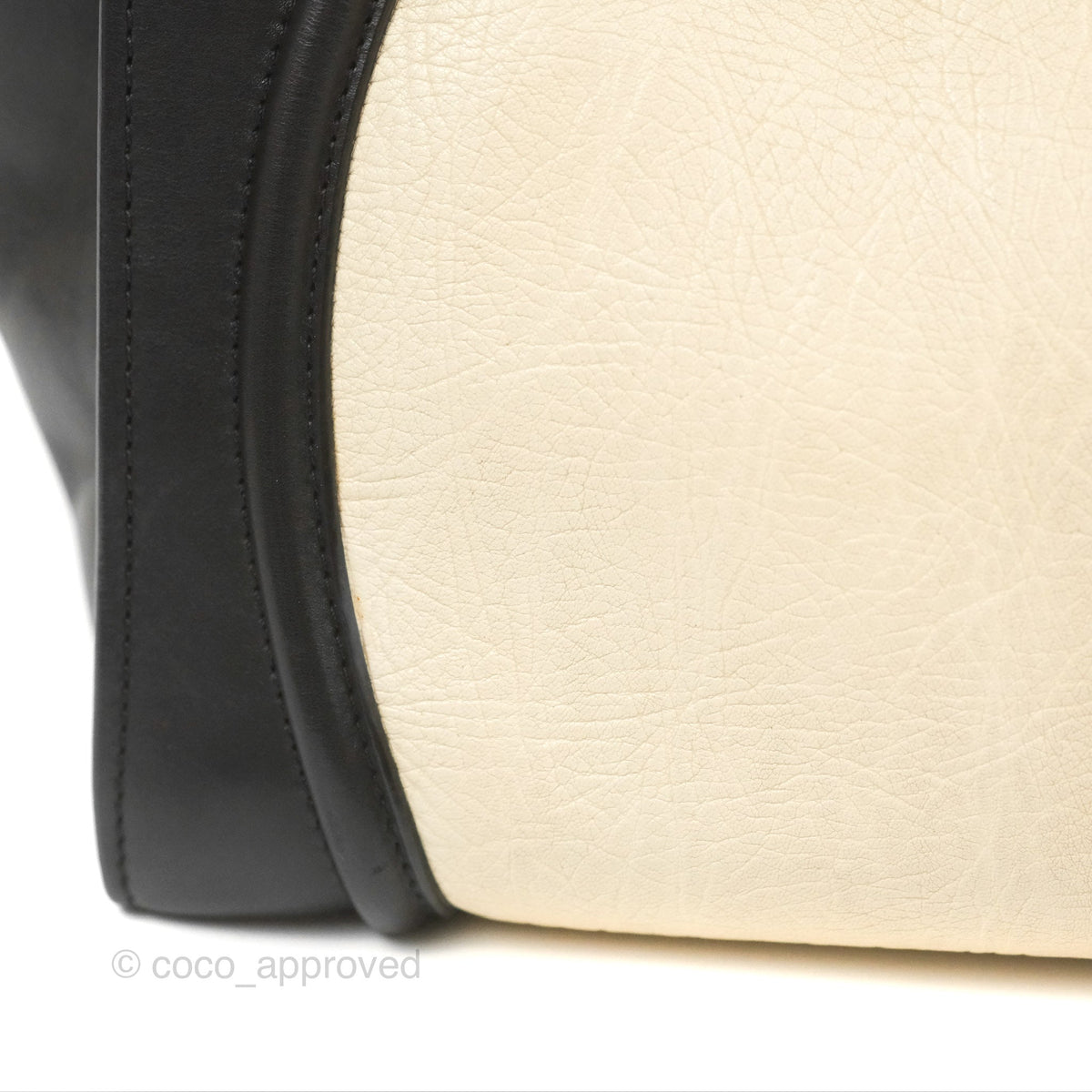 Celine Mini Luggage Bag Black/White Aged Calfskin