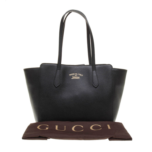 Gucci 354408 Black Swing Leather PM Tote Bag