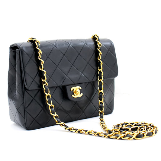Top Quality Chanel Mini Square Small Chain Shoulder Bag Crossbody Black Quilt