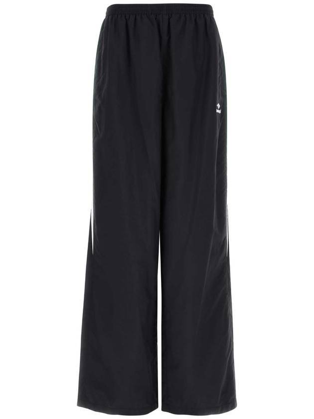 Luxury Balenciaga  Embroidered Logo Nylon Track Pants Black