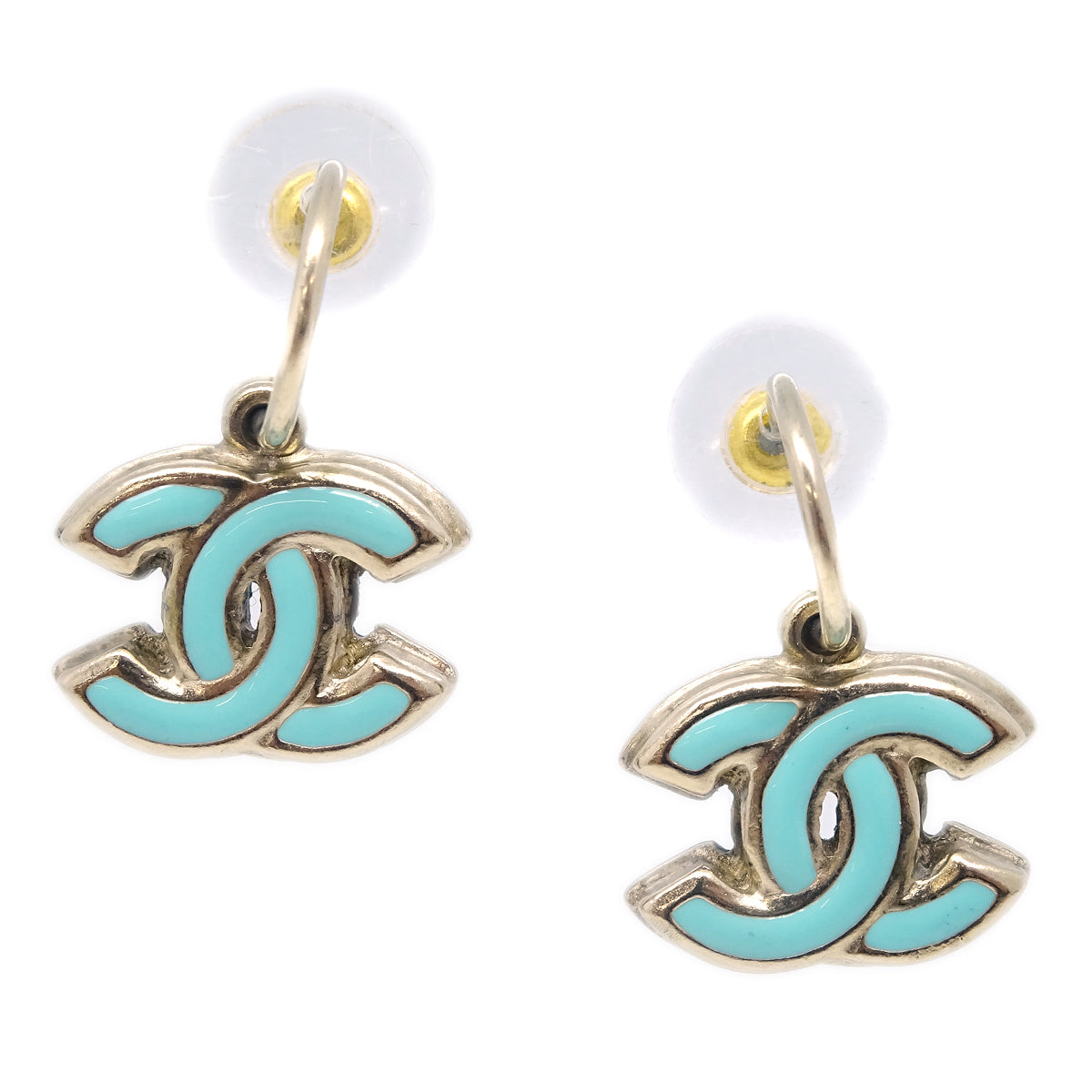 Chanel Dangle Piercing Earrings Gold 08P