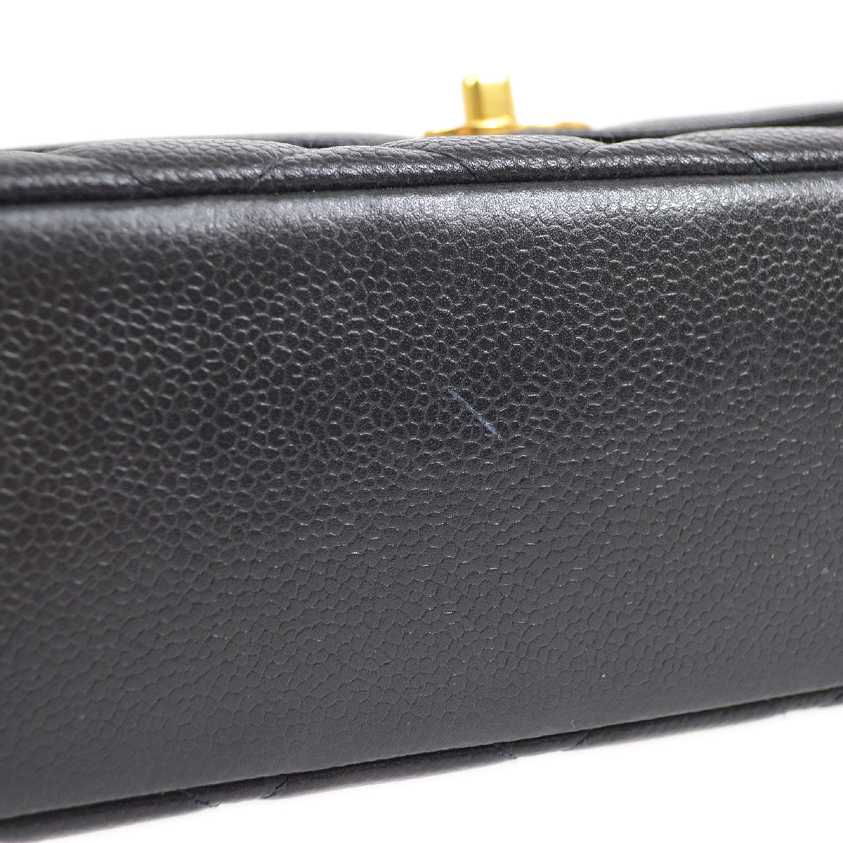 CHANEL 1997-1999 Tall Diana Flap Medium Black Caviar