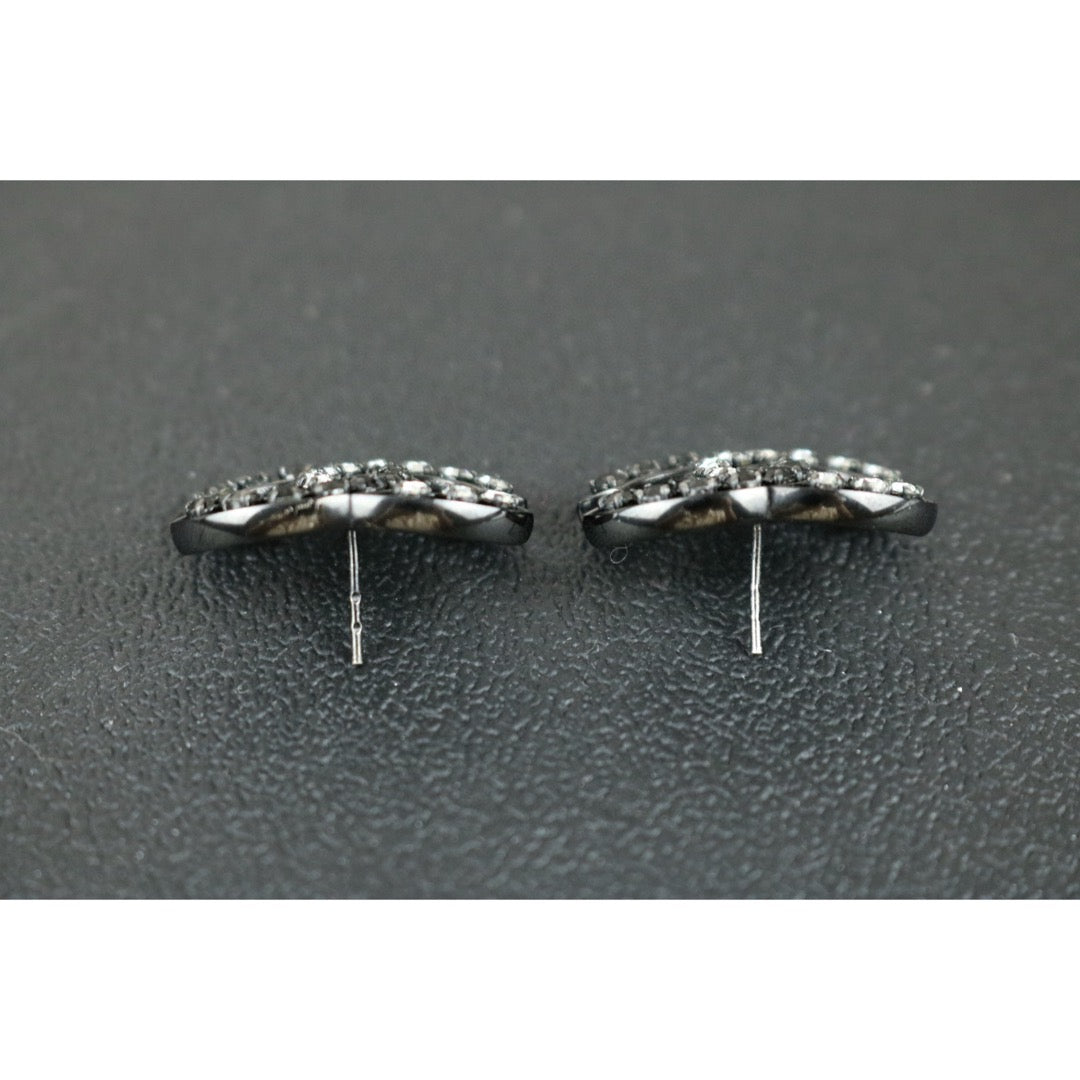 Very Good ( Rank A)｜ CHANEL Coco Mark Black and white color matching  Rhinestone Earrings｜F25021103