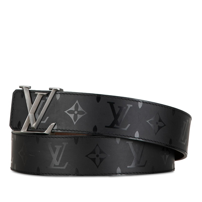 Louis Vuitton Monogram Illusion Sanctuary LV Initial Pyramid Belt 85/34 M9346 Black Brown Silver Leather Mens LOUIS VUITTON