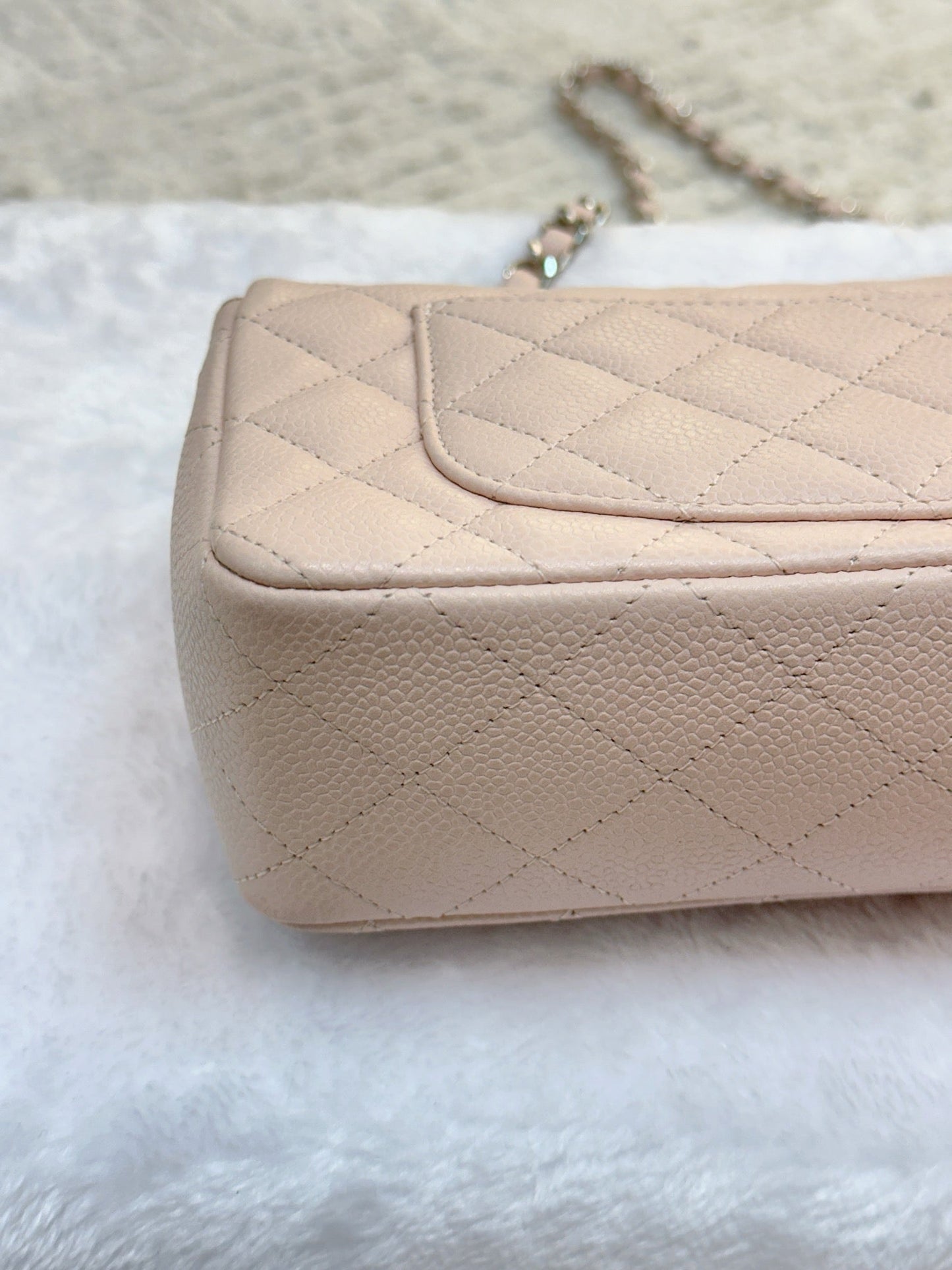 Chanel Mini Rectangular Classic Quilted Caviar Sakura Pink SHW 14C