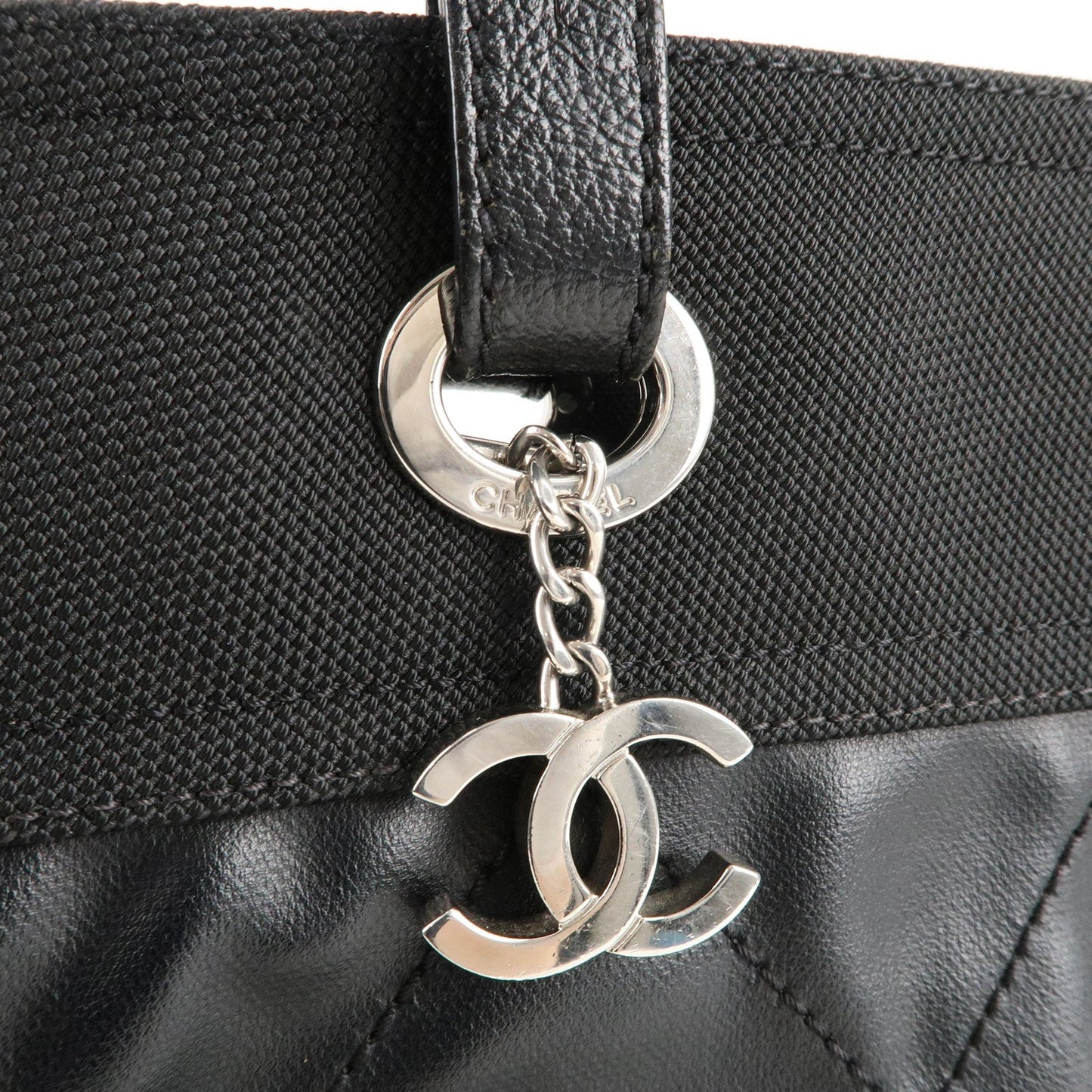 Chanel Paris Biarritz MM Coated Canvas Leather Tote Bag A