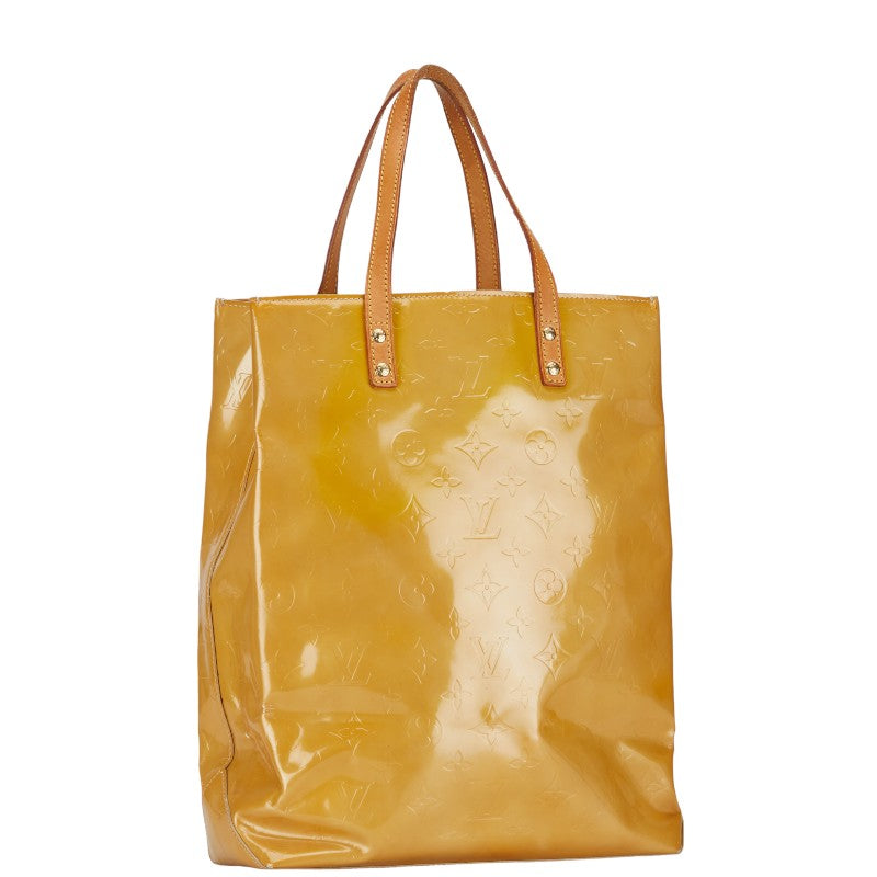 Louis Vuitton Monogram Vernis Reed MM Handbag M91141 Beige Patent Leather  Louis Vuitton