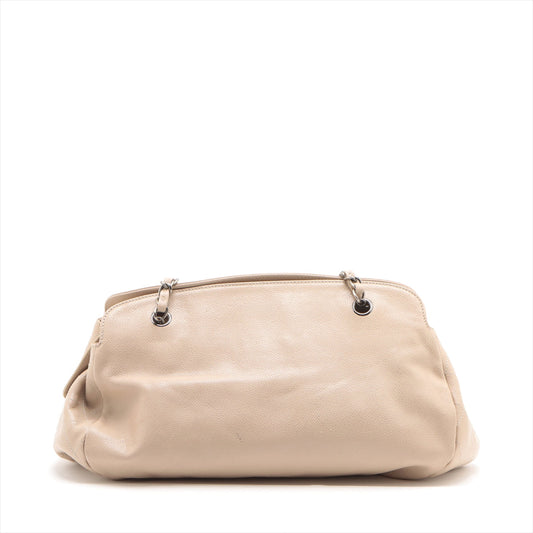 Chanel Coco Caviar S Chain Shoulder Bag Beige Gummetal G  13th