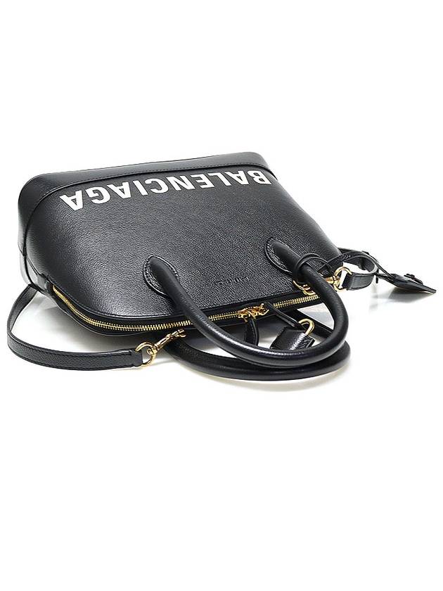 Luxury Balenciaga  550645 Black Leather Logo Printing Bill Top Handle Small 2WAY