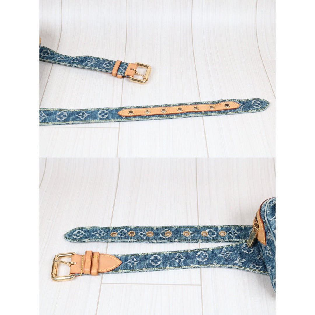 Rank AB ｜  LV Monogram Denim Waist Bag   ｜S24042204
