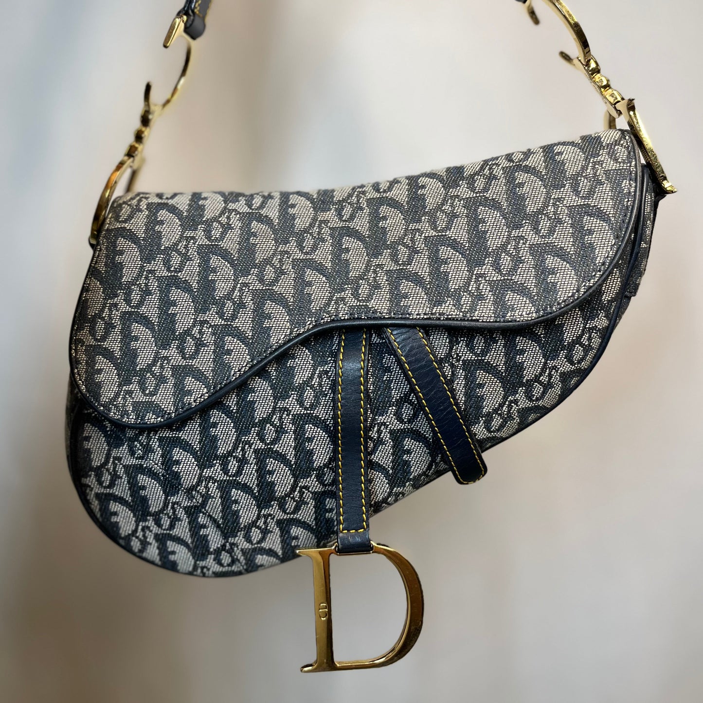 Dior Vintage Oblique Canvas Saddle Bag TS3747