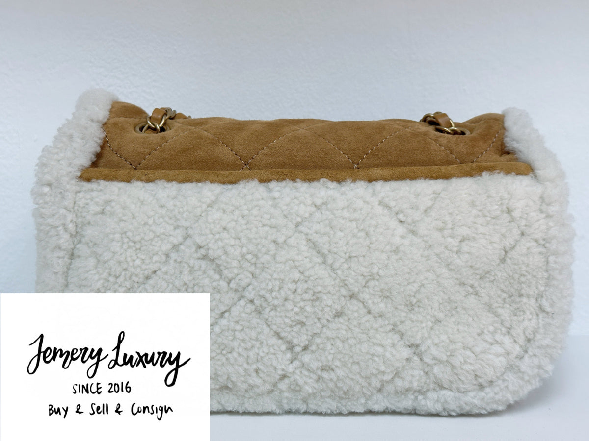 Chanel Medium Shearling Coco Neige Flap  holo card 264
