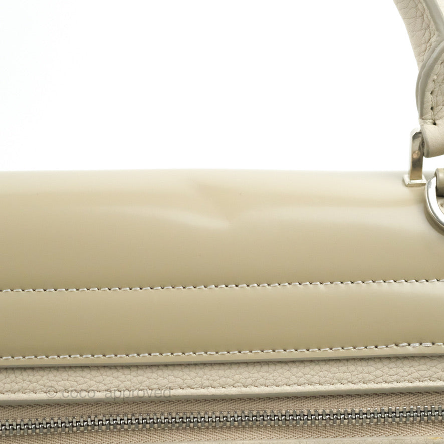 Celine Small Sleek Trapeze Beige Calfskin/Patent