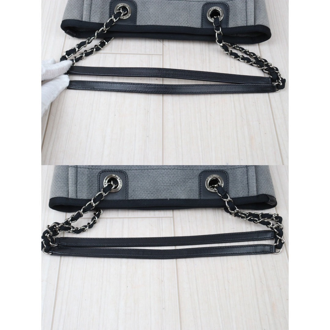 Rank A｜ CHANEL Canvas Tote Bag Gray Small Made In 2012 Year｜24050901