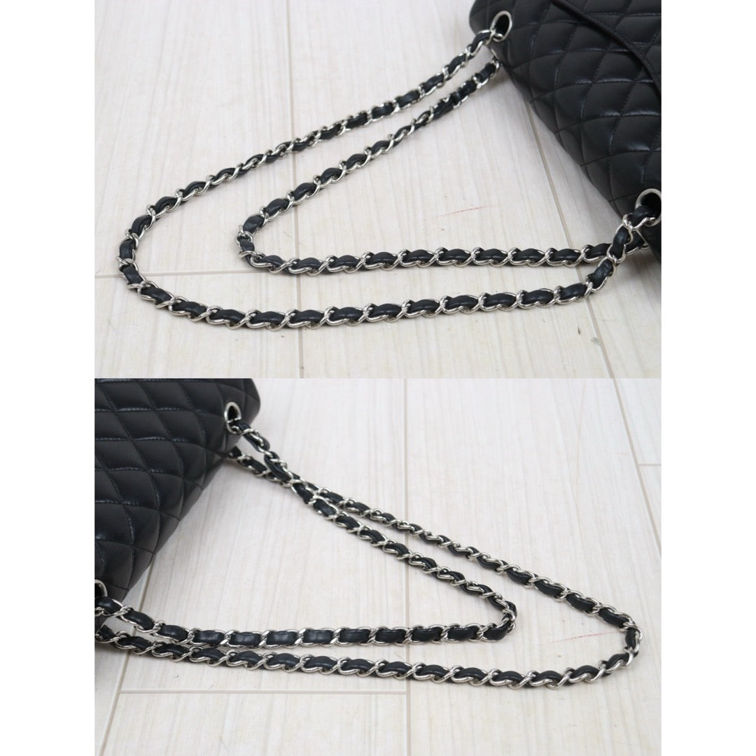 Very Good ( Rank A)｜ CHANEL Lamb Skin Matrasse Double Flap 25 Shoulder Bag  Black Made In 2008-2009Year｜S25062504