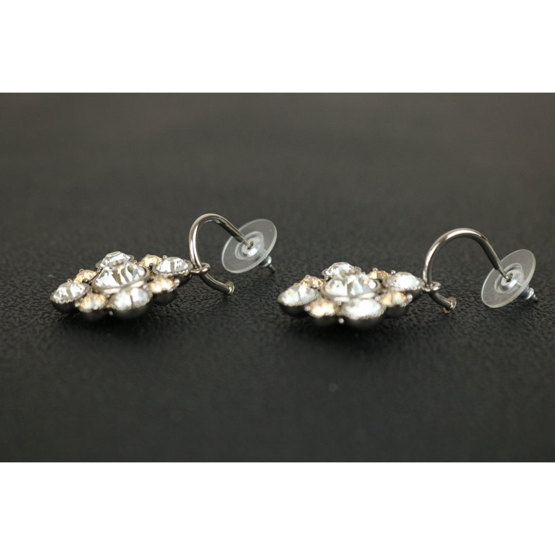 Very Good ( Rank A) ｜CHANEL COCO Mark Colorblock Rhinestone Earrings ｜F25012307