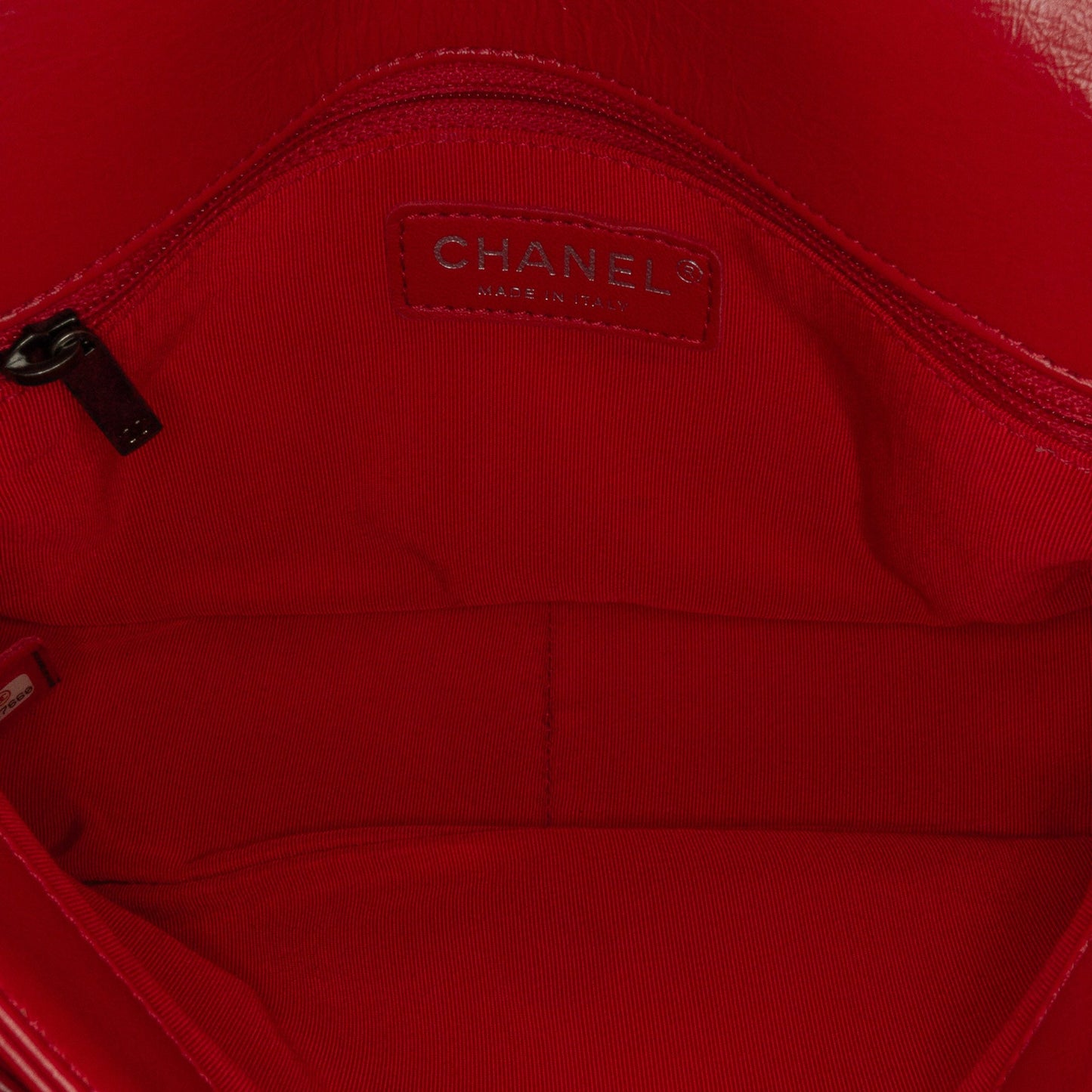 Red Chanel CC Crinkled Calfskin Chain Flap Crossbody Bag