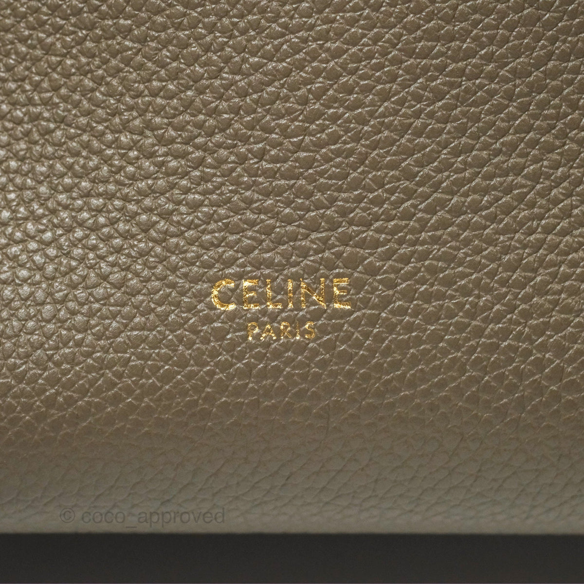 Celine Small Sangle Bucket Bag Taupe Grained Calfskin Gold Hardware