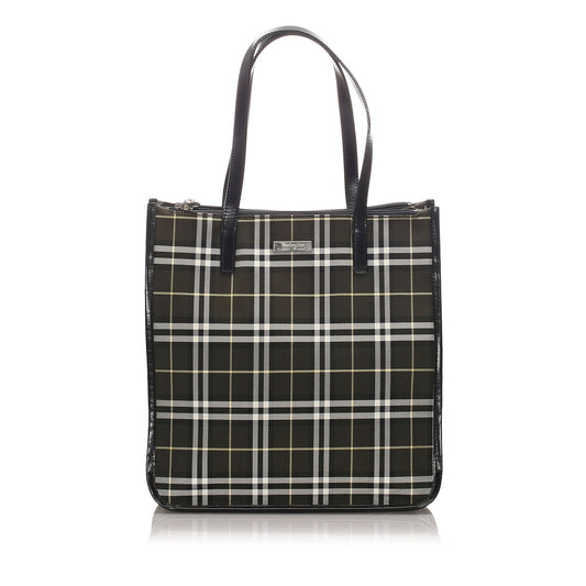 Burberry Black Canvas Fabric House Check Tote Bag United Kingdom