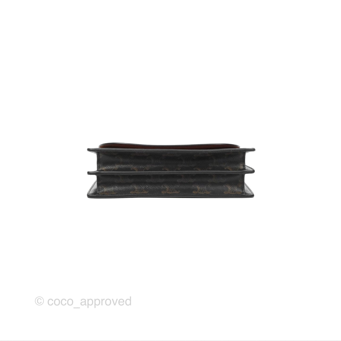 Celine Wallet On Strap Triomphe Canvas Tan Lambskin