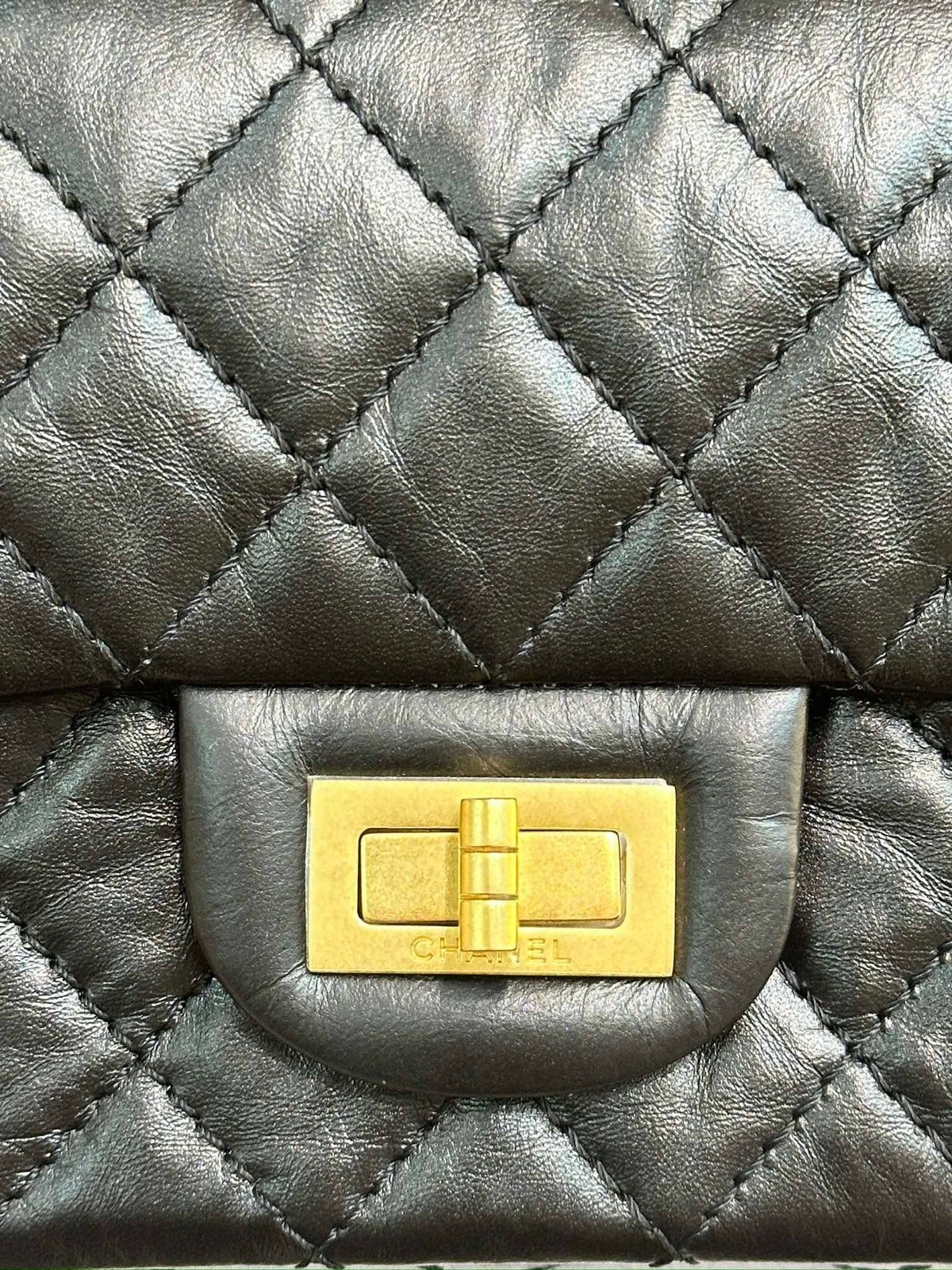 Chanel Mini Aged Calfskin Quilted 2.55 Reissue Flap Black Bag
