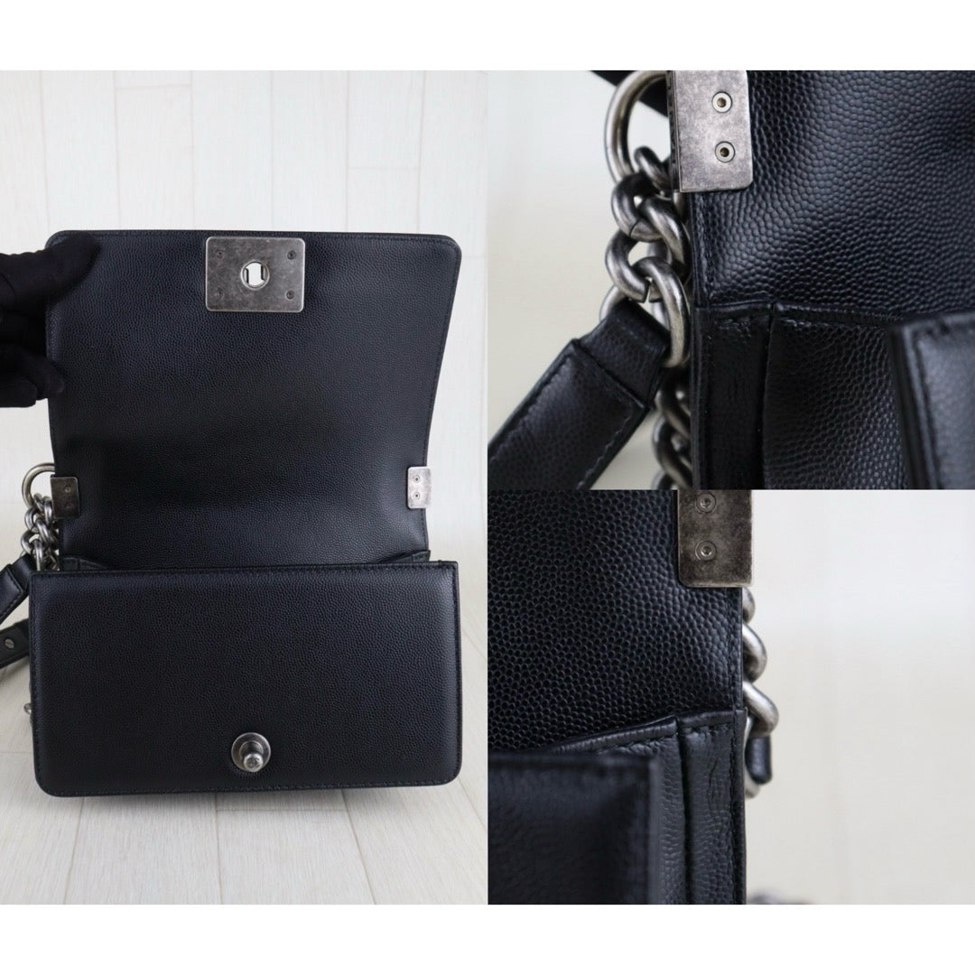 Excellent（Rank SA）｜CHANEL Caviar Skin  LeBoy Chain Shoulder Bag Small Black  Made In 2019-2020Year｜S25042308