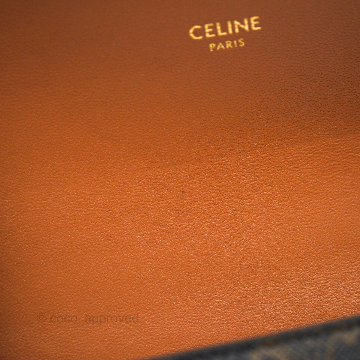 Celine Chain Shoulder Bag Claude in Triomphe Canvas Tan