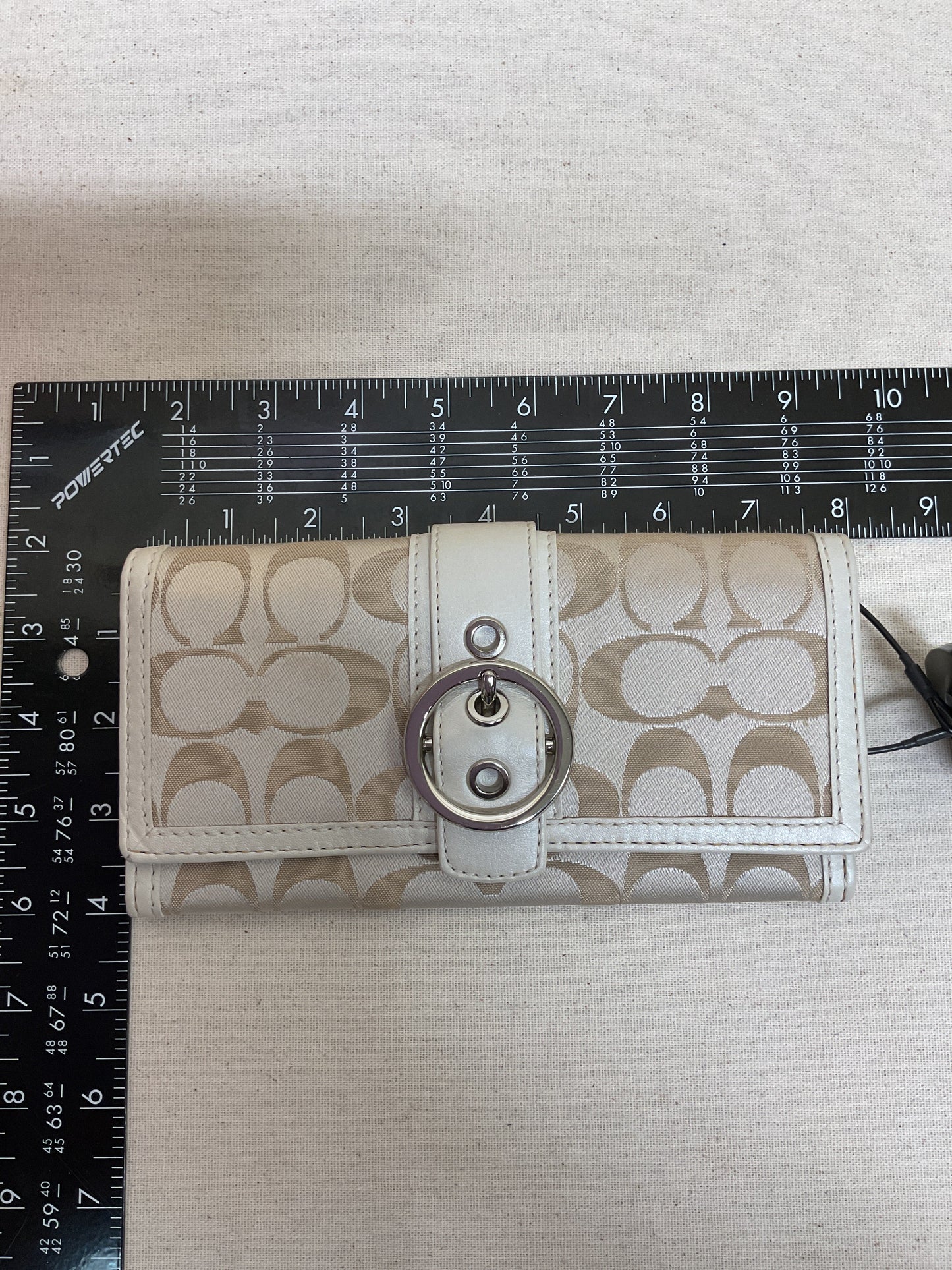 Wallet Designer By Coach In Cream, Size:Medium