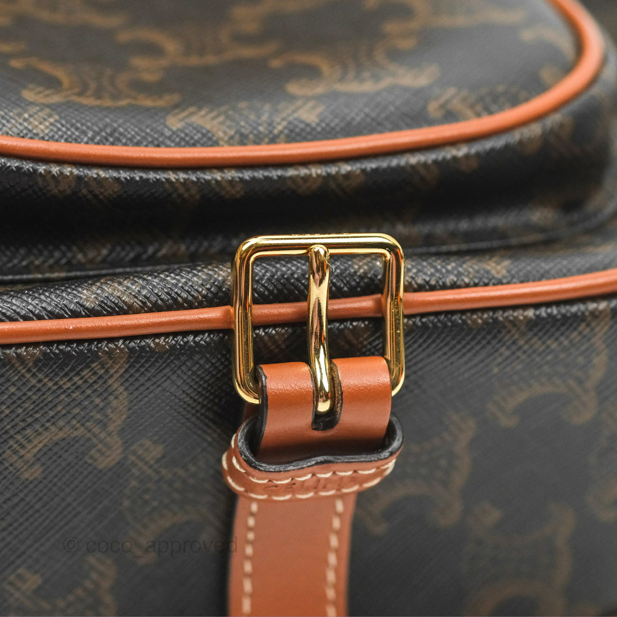 Celine Medium Folco Bag Triomphe Canvas Tan