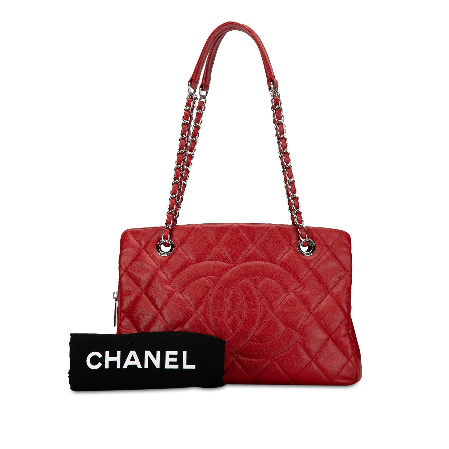 Red Chanel CC Petite Caviar Soft Tote