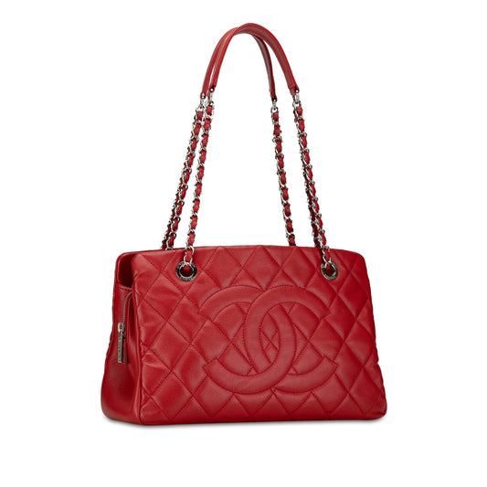 Red Chanel CC Petite Caviar Soft Tote