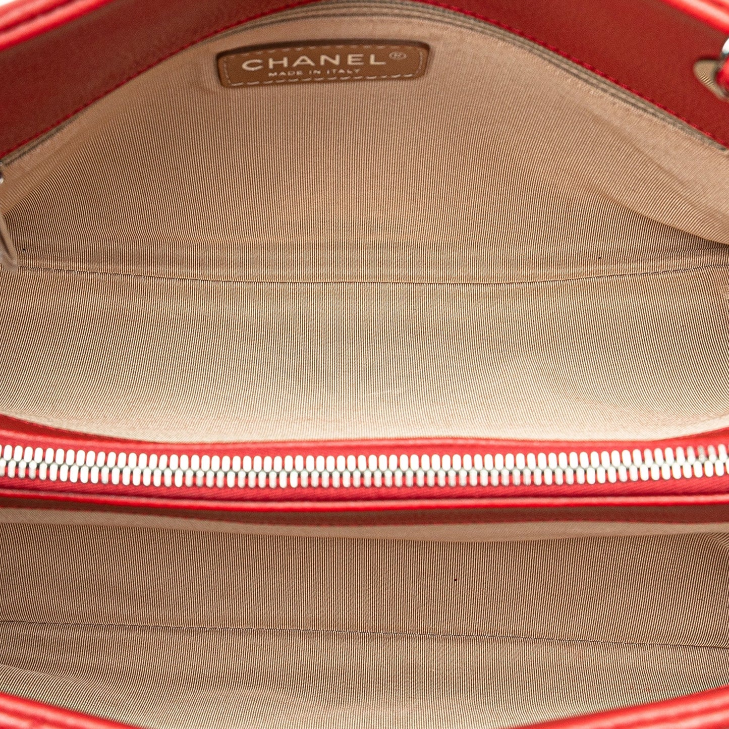 Red Chanel CC Petite Caviar Soft Tote