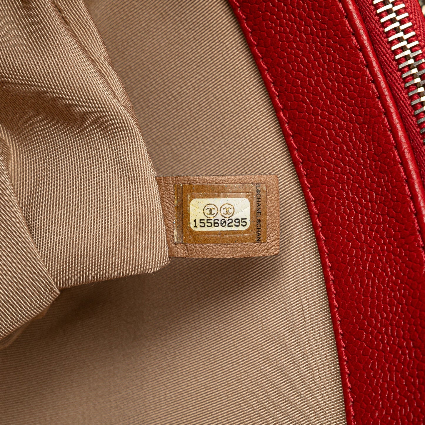 Red Chanel CC Petite Caviar Soft Tote