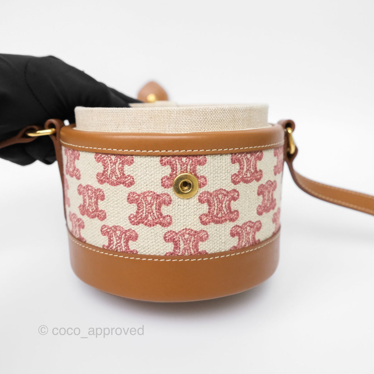 Celine Small Tambour Triomphe Canvas Fox Red